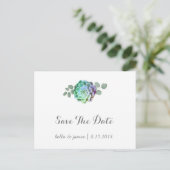 Minimalistische Succulenten Save The Date-briefkaa Aankondigingskaart (Staand voorkant)