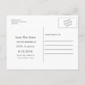 Minimalistische Succulenten Save The Date Postkaar Aankondigingskaart (Achterkant)