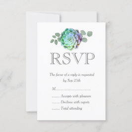 Minimalistische Succulenten Trouw RSVP Kaarten Kaartje