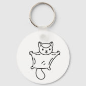 Minimalistische Sugar Glider Lijnkunst Sleutelhanger (Achterkant)