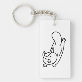 Minimalistische suikereekhoorn lijnkunst sleutelhanger