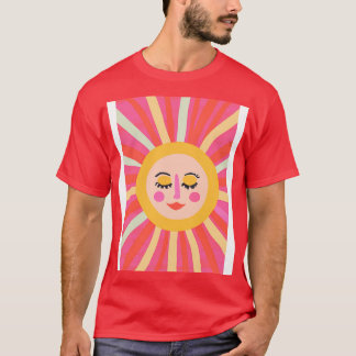 Minimalistische Sun Face 2 T-shirt