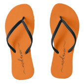 Minimalistische Sunburst Oranje aangepaste scriptn Teenslippers (Voetbed)