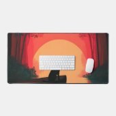 Minimalistische Sunset Black Labrador Dog Bureaumat (Keyboard & Muis)