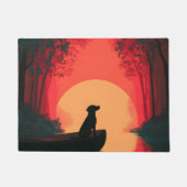 Minimalistische Sunset Black Labrador Dog Deurmat (Voorkant)
