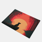Minimalistische Sunset Black Labrador Dog Deurmat (Schuin)