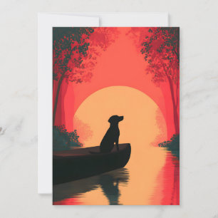 Minimalistische Sunset Black Labrador Dog Feestdagenkaart