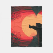 Minimalistische Sunset Black Labrador Dog Fleece Deken (Voorkant)