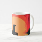 Minimalistische Sunset Black Labrador Dog Koffiemok (Voorkant rechts)