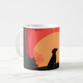 Minimalistische Sunset Black Labrador Dog Koffiemok (Voorkant links)