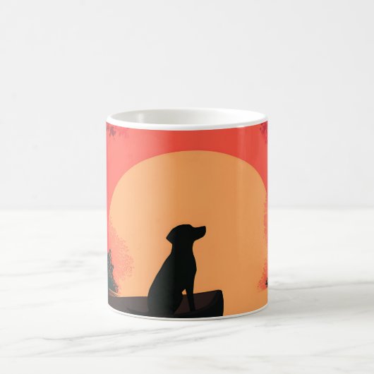 Minimalistische Sunset Black Labrador Dog Koffiemok (Center)