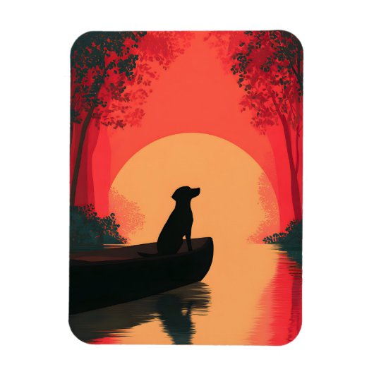 Minimalistische Sunset Black Labrador Dog Magneet (Verticaal)