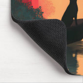 Minimalistische Sunset Black Labrador Dog Muismat (Hoek)