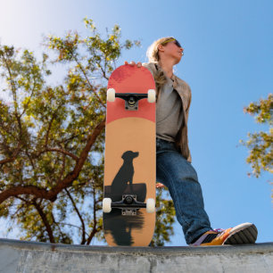 Minimalistische Sunset Black Labrador Dog Persoonlijk Skateboard