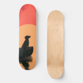 Minimalistische Sunset Black Labrador Dog Persoonlijk Skateboard (Voorkant)