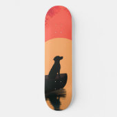 Minimalistische Sunset Black Labrador Dog Persoonlijk Skateboard (Voorkant)