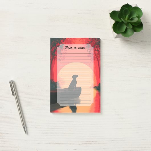 Minimalistische Sunset Black Labrador Dog Post-it® Notes (Kantoor)