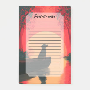 Minimalistische Sunset Black Labrador Dog Post-it® Notes