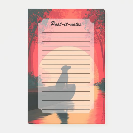 Minimalistische Sunset Black Labrador Dog Post-it® Notes (Voorkant)