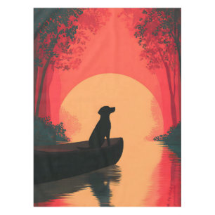Minimalistische Sunset Black Labrador Dog Tafelkleed