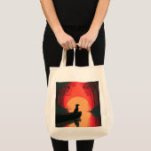 Minimalistische Sunset Black Labrador Dog Tote Bag (Voorkant (product))