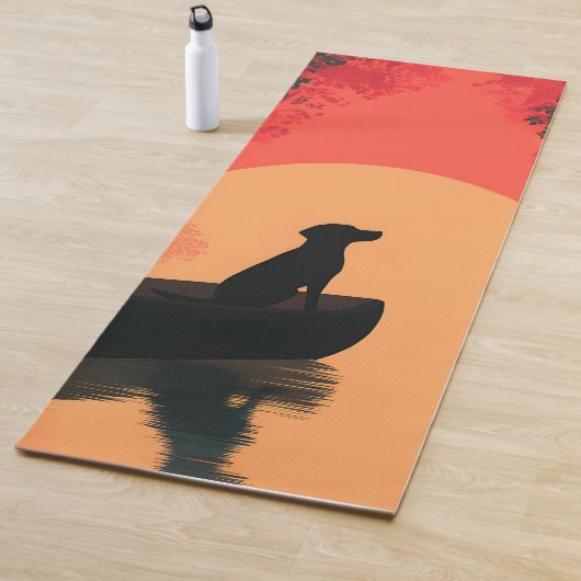 Minimalistische Sunset Black Labrador Dog Yogamat (In situ)