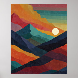 Minimalistische Sunset Bliss Poster