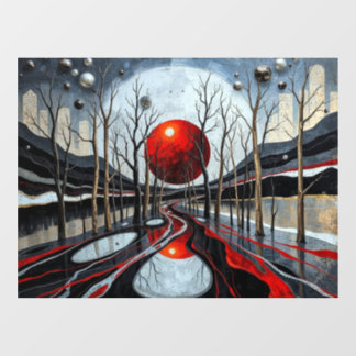 Minimalistische Sunset Landschapskunst Raamsticker