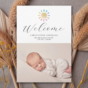 Minimalistische Sunshine Boy Fotoaankondiging