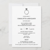 Minimalistische Surprise Engagement Party Kaart (Voorkant)