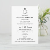 Minimalistische Surprise Engagement Party Kaart (Staand voorkant)