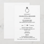 Minimalistische Surprise Engagement Party Kaart (Voorkant / Achterkant)