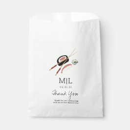 Minimalistische sushirollen eetstokjes bedankzakje