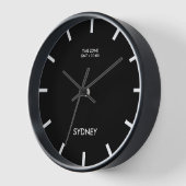 Minimalistische Sydney Time Zone Newsroom Black Wa (Hoek)