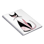 Minimalistische symmetrische kattentekening notitieboek (Rechterzijde)