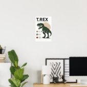 Minimalistische T. Rex educatieve kinderkamer Poster (Thuiskantoor)