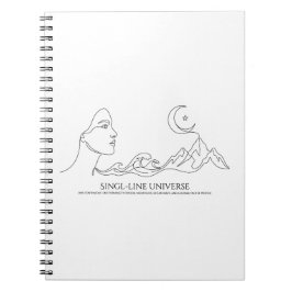 Minimalistische T-shirt met one-line kunstprint Notitieboek