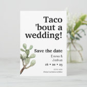 Minimalistische taco over een bruiloft Save the Da Kaart (Staand voorkant)