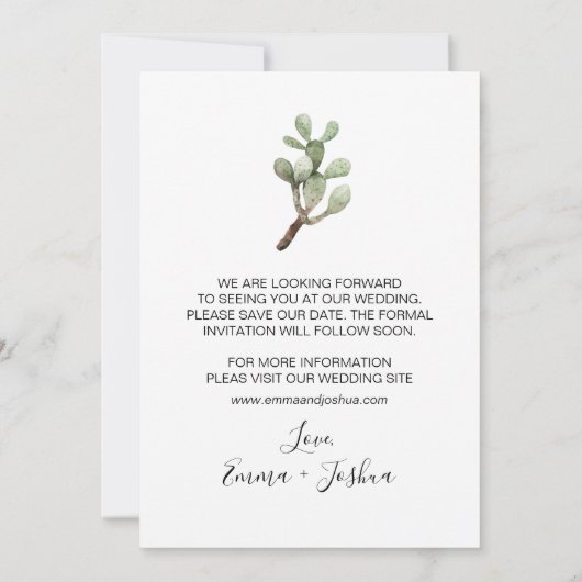 Minimalistische taco over een bruiloft Save the Da Kaart (Achterkant)