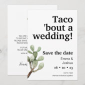 Minimalistische taco over een bruiloft Save the Da Kaart (Voorkant / Achterkant)