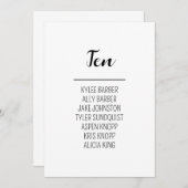 Minimalistische tafel nummer 10 Zitplaatskaart Kaart (Voorkant / Achterkant)