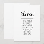 Minimalistische tafel nummer 11 Zitplaatskaart Kaart (Voorkant / Achterkant)