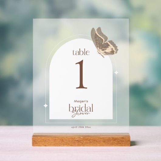 Minimalistische Tafel Nummer Bevroren Bruiloft Sho Acryl Bord (Neutraal)