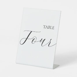 Minimalistische Tafel Nummer Vier  Reclamebord Met Voetstuk