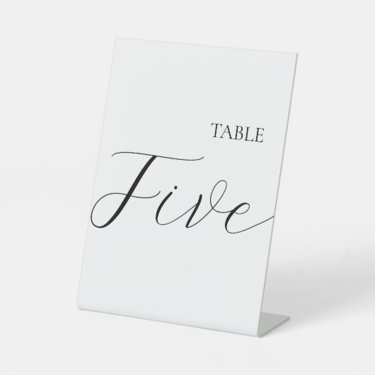 Minimalistische Tafel Nummer Vijf Reclamebord Met Voetstuk (Voorkant)