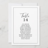 Minimalistische tafelnummer zitplaats kaartjes (Achterkant)