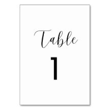 Minimalistische tafelnummerkaarten