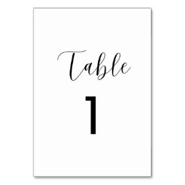 Minimalistische tafelnummerkaarten kaart