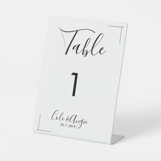 Minimalistische Tafelnummers - Crossed Borders Reclamebord Met Voetstuk (Voorkant)