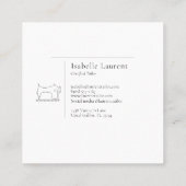 Minimalistische Tailor Seamstress professional Vierkante Visitekaartje (Achterkant)